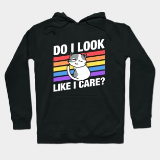 Do I Look Like I Care Cute Funny Cat Quotes Hoodie